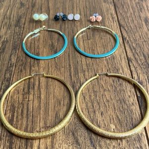 Lot of Hoop and Stud Earrings